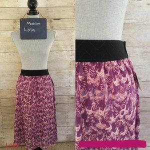 NWT LuLaRoe Medium Lola Skirt - Chiffon Shades of Purple Slate Blue